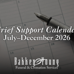 2026 Grief Support Calendar, July-December 2026
